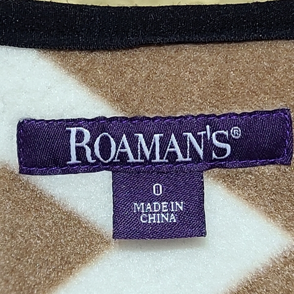 Roman's Western tribal pattern fleece cape poncho size 0X - Picture 5 of 11